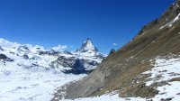 ..unser Weg mit ständigem Blick aufs Matterhorn..
