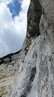 ..Hängestand nach der vierten Seillänge..