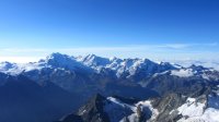 ..Blick auf die Gipfel der Monte Rosa..Dufourspitze, Liskamm, Castor, Pollux und Breithorn..